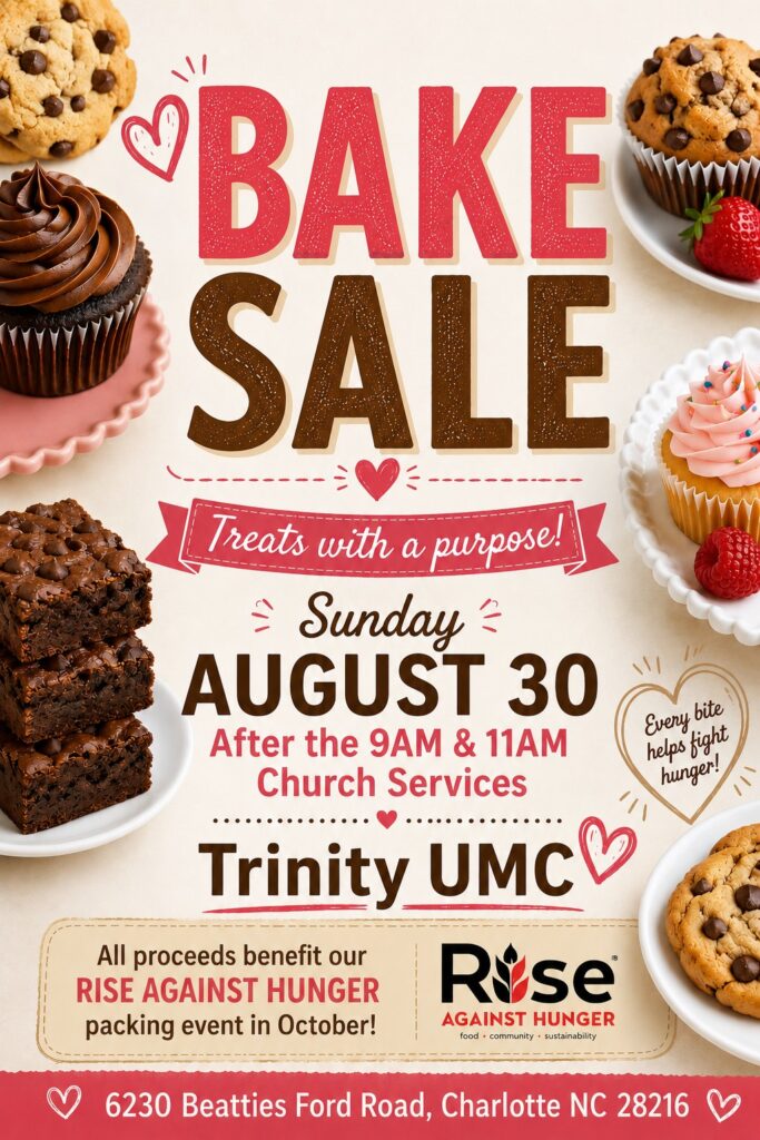 August 30 Bake Sale for Rise Against Hunger